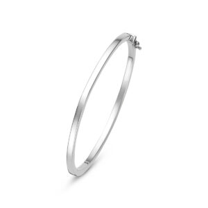 bangle scharnier vlakke buis 4 x 60 mm 14K witgoud