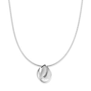 collier gescratcht 42 + 3 cm zilver gerhodineerd