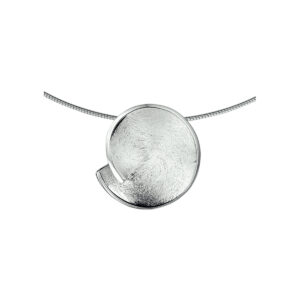 collier gescratcht 42 + 3 cm zilver gerhodineerd