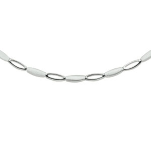 collier poli/mat 4,2 mm 45 cm zilver gerhodineerd