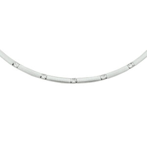 collier poli/mat zirkonia 3,3 mm 43 cm zilver gerhodineerd