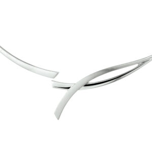 collier spang poli/mat 42 cm zilver gerhodineerd