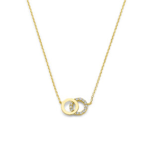 collier zirkonia 40 - 42 - 44 cm 14K geelgoud