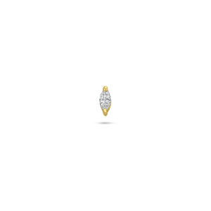 flat back piercing zirkonia 5 mm 1 micron zilver verguld (geel)