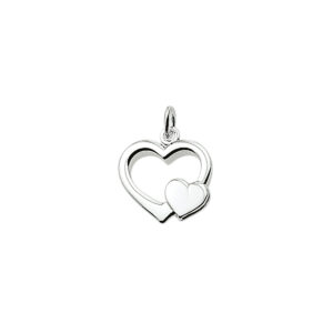 hanger hart zilver gerhodineerd