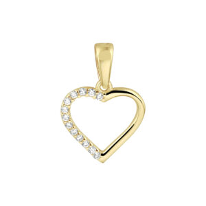hanger hart zirkonia 14K geelgoud