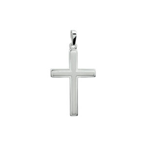hanger kruis poli/mat zilver wit