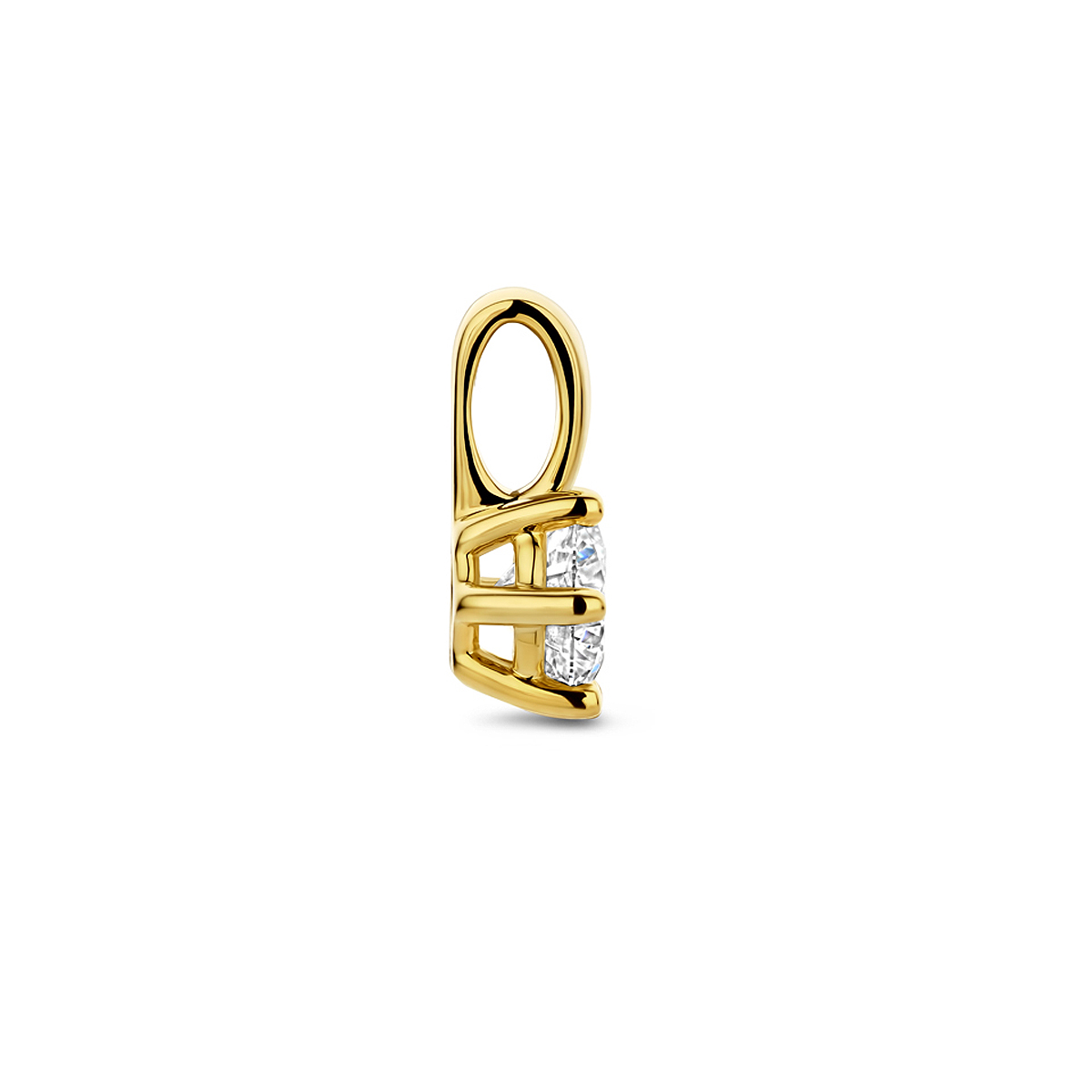 hanger lab grown diamant 0.50ct f vs 11,5 mm 14K geelgoud - Afbeelding 3