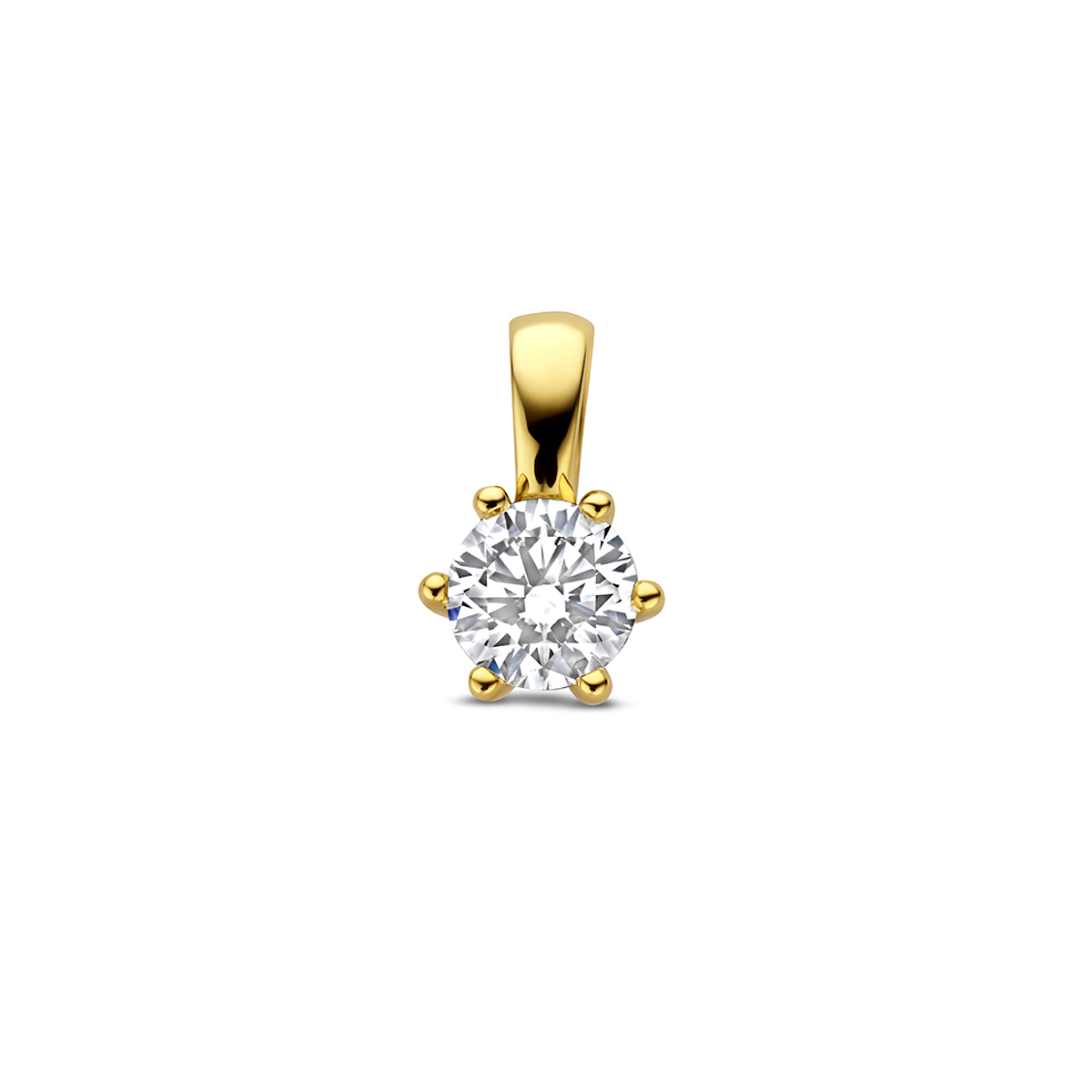 hanger lab grown diamant 0.50ct f vs 11,5 mm 14K geelgoud
