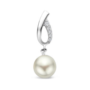 hanger parel en zirkonia 26 mm zilver gerhodineerd