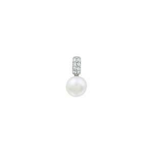 hanger parel en zirkonia zilver gerhodineerd