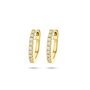 klapoorringen diamant 0.06ct (2x 0.03ct) h si 14K geelgoud