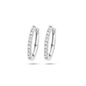 klapoorringen diamant 0.20ct (2x0.10ct) g si 14K witgoud