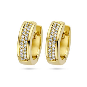 klapoorringen diamant 0.25ct (2x0.125ct) h si 14K geelgoud