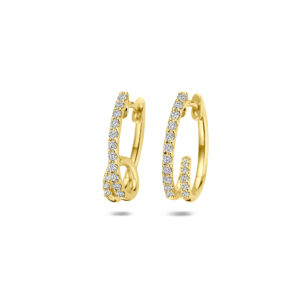 klapoorringen diamant 0.32ct (2x 0.16ct) h si 16,5 mm 14K geelgoud