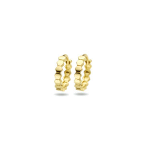 klapoorringen zeshoek 12 mm 14K geelgoud