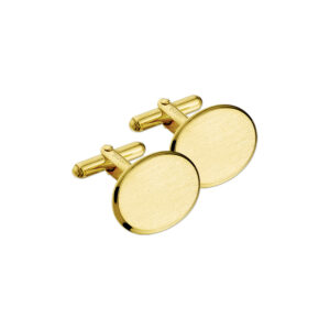manchetknopen poli/mat gediamanteerd 14K geelgoud