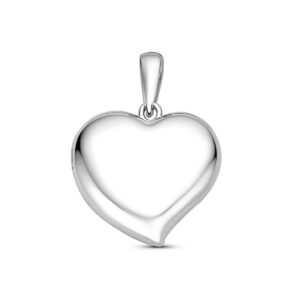 medaillon hart 13 mm zilver gerhodineerd
