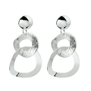 oorhangers rondjes zilver gerhodineerd