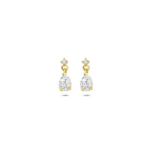 oorhangers zirkonia 10,5 mm 14K geelgoud