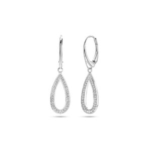 oorhangers zirkonia brisur haak 38 mm zilver gerhodineerd