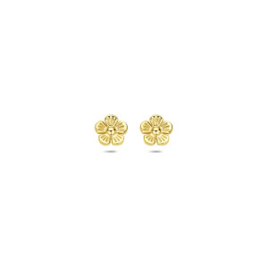 oorknoppen bloem 5 mm 14K geelgoud