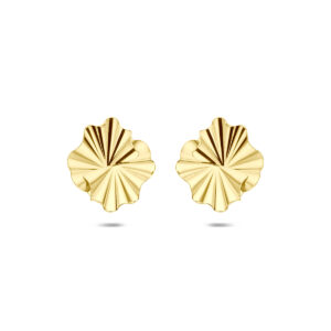 oorknoppen gehamerd 11,5 mm 14K geelgoud