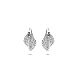 oorknoppen zirkonia 14 mm zilver gerhodineerd