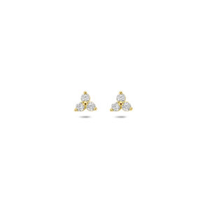 oorknoppen zirkonia 3,5 mm 14K geelgoud