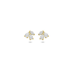 oorknoppen zirkonia 5 mm 14K geelgoud