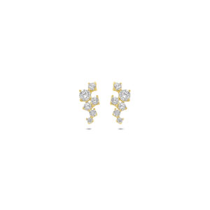 oorknoppen zirkonia 9,5 mm 14K geelgoud