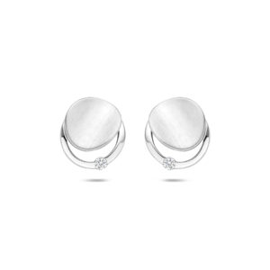 oorknoppen zirkonia poli/mat 12 mm zilver gerhodineerd