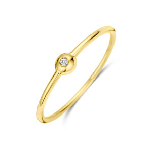 ring diamant 0.009ct h si 14K geelgoud