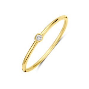 ring diamant 0.022ct h si 14K geelgoud