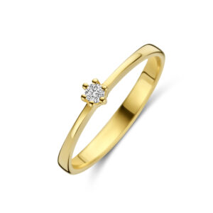 ring diamant 0.05ct h si 14K geelgoud