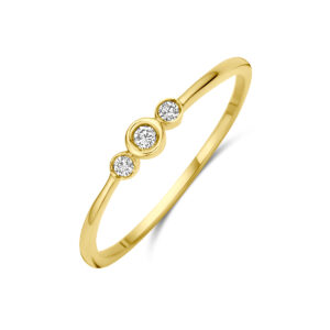 ring diamant 0.06ct h si 14K geelgoud