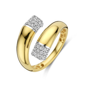 ring diamant 0.30ct h si 14K bicolor goud geel/wit