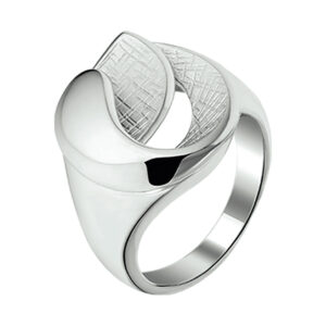 ring gescratcht zilver gerhodineerd