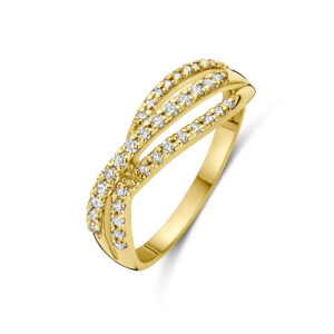 ring lab grown diamant 0.29ct f vs 14K geelgoud