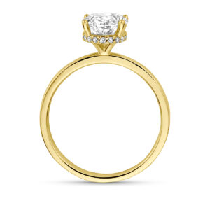 ring lab grown diamant ovaal 2.09ct f vs 14K geelgoud
