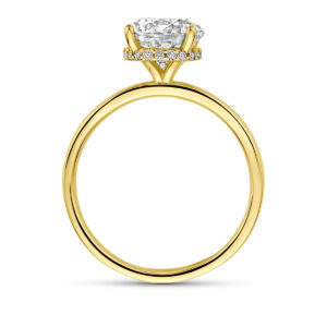 ring lab grown diamant rond 2.09ct f vs 14K geelgoud
