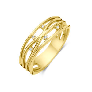 ring zirkonia 14K geelgoud