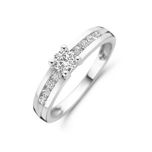 ring zirkonia 14K witgoud