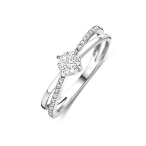 ring zirkonia zilver gerhodineerd