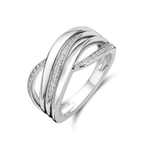 ring zirkonia zilver gerhodineerd