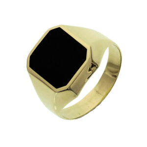 zegelring onyx 14K geelgoud